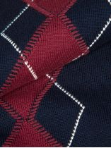 Pull Jacquard Col Polo Grande Taille Marine