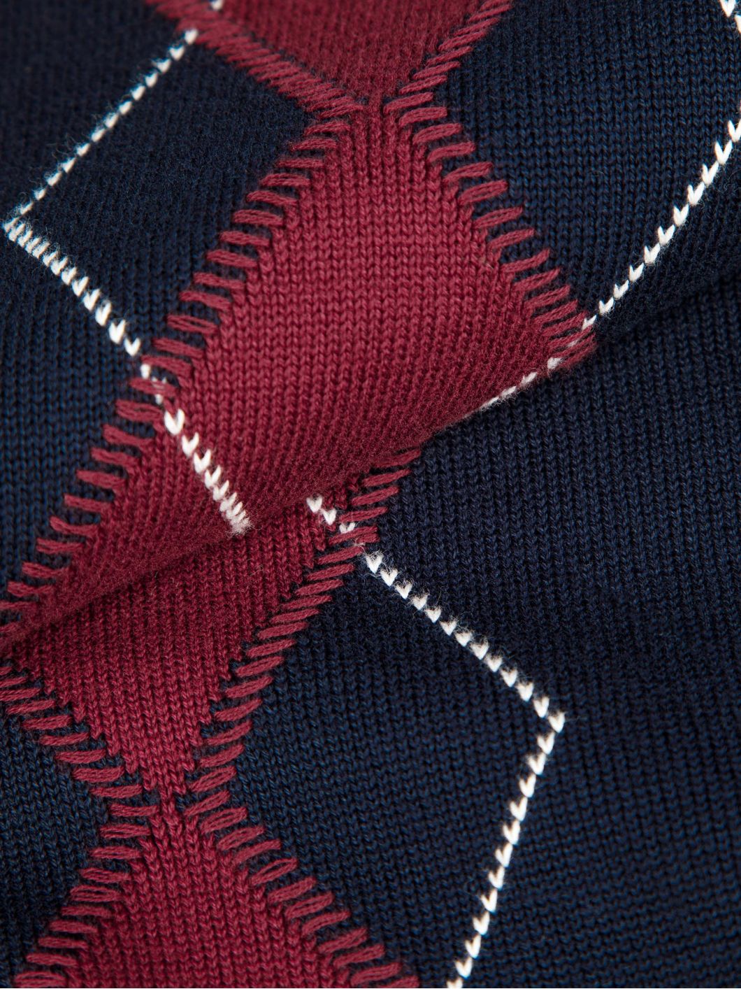 Pull Jacquard Col Polo Grande Taille Marine