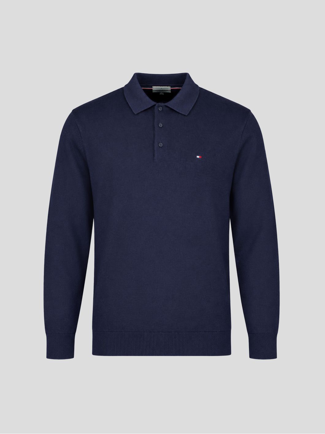 Pull Coton/Cachemire Col Polo Grande Taille Marine
