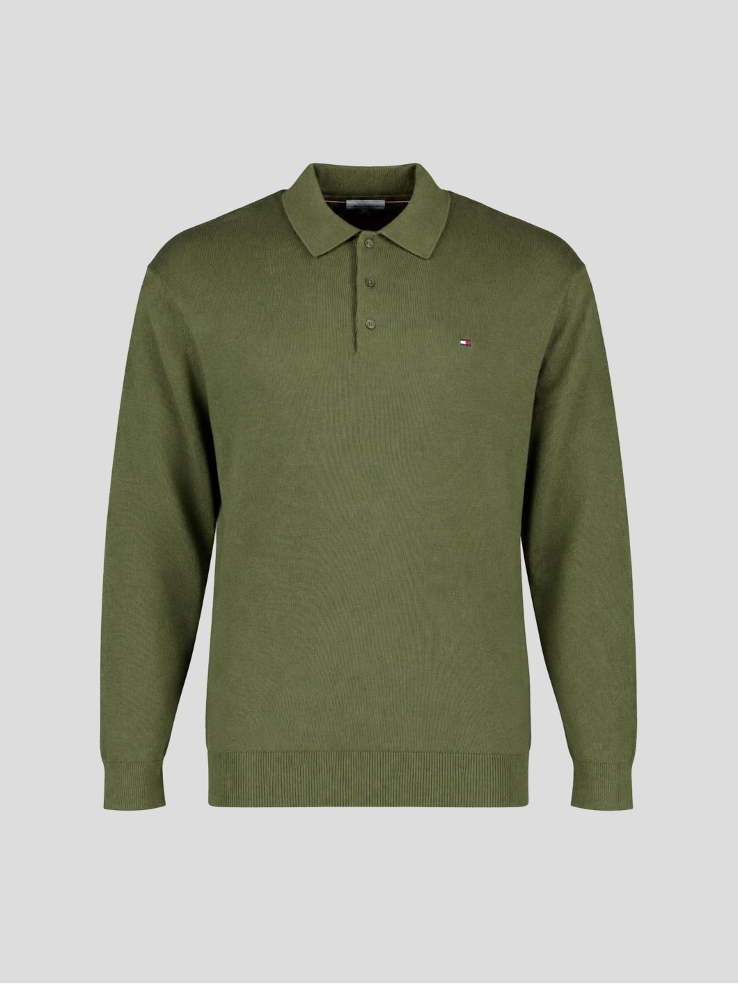Pull Coton/Cachemire Col Polo Grande Taille Kaki