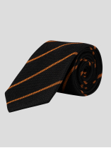 Cravate Rayee Col.noir/jaune Capel Grande Taille  homme grande taille - Capelstore