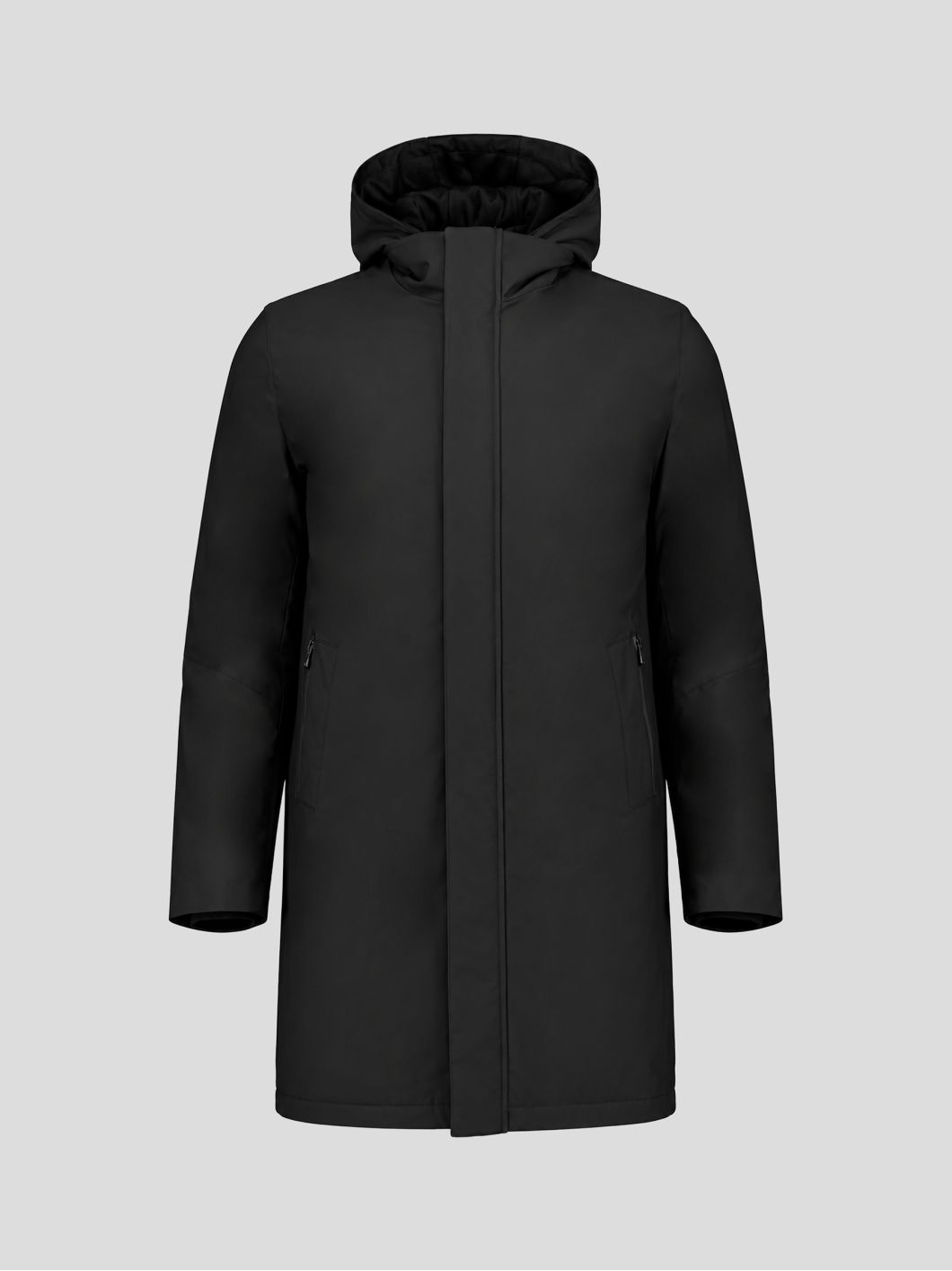 Parka avec Capuche Amovible Noire pour Homme Grand