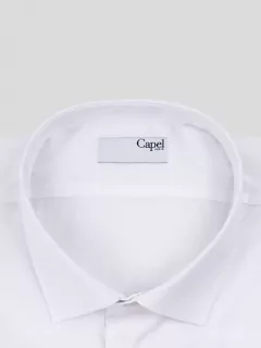 Chemise en coton dobby blanche homme grande taille | Capel