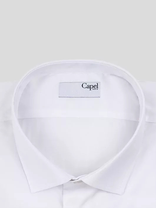 Chemise en coton dobby blanche homme grande taille | Capel