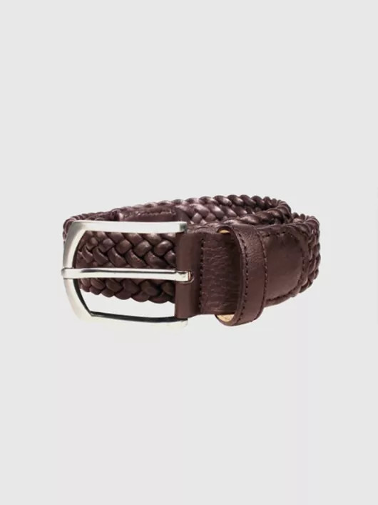 Ceinture Cuir Tressé Capel Marron Homme Grande Taille - Capelstore