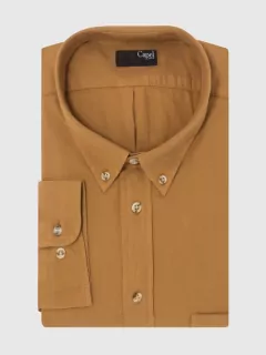 chemise ocre unie en flanelle homme grandes tailles