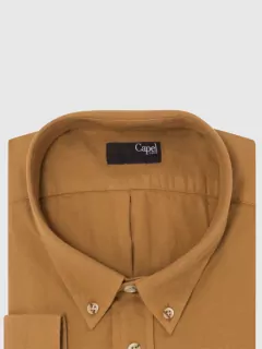 chemise ocre unie en flanelle homme grandes tailles