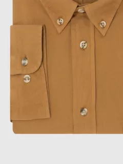 chemise ocre unie en flanelle homme grandes tailles