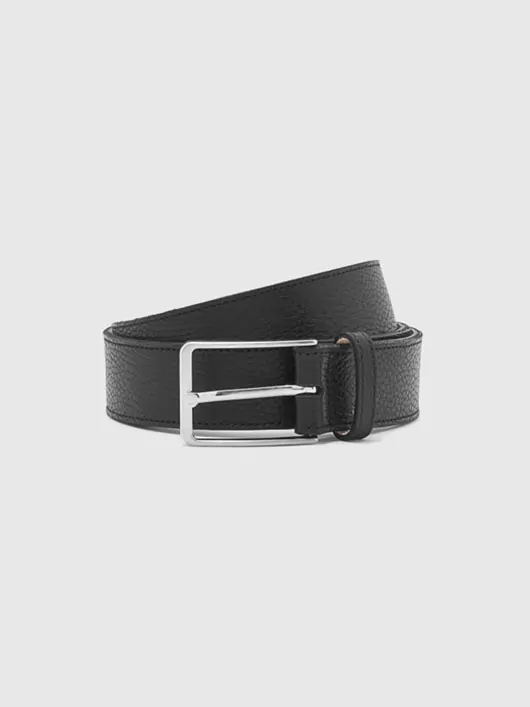 Ceinture Cuir Graine Noire Grandes Tailles