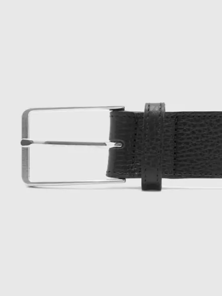 Ceinture Cuir Graine Noire Grandes Tailles