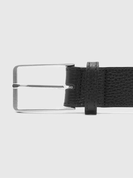 Ceinture Cuir Graine Noire Grandes Tailles