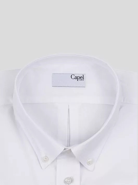 Chemise en Oxford de coton blanche homme grande taille | Capel