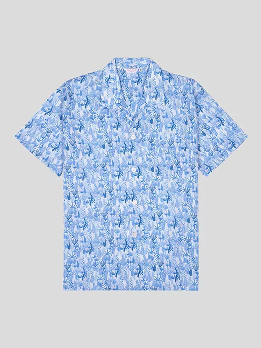 Pyjama Court Corail de mer Derek Rose Grande Taille | Capel