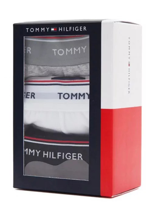 Pack 3 Boxers Tommy Hilfiger Noir/Gris/Bc Homme Grande Taille - Capelstore