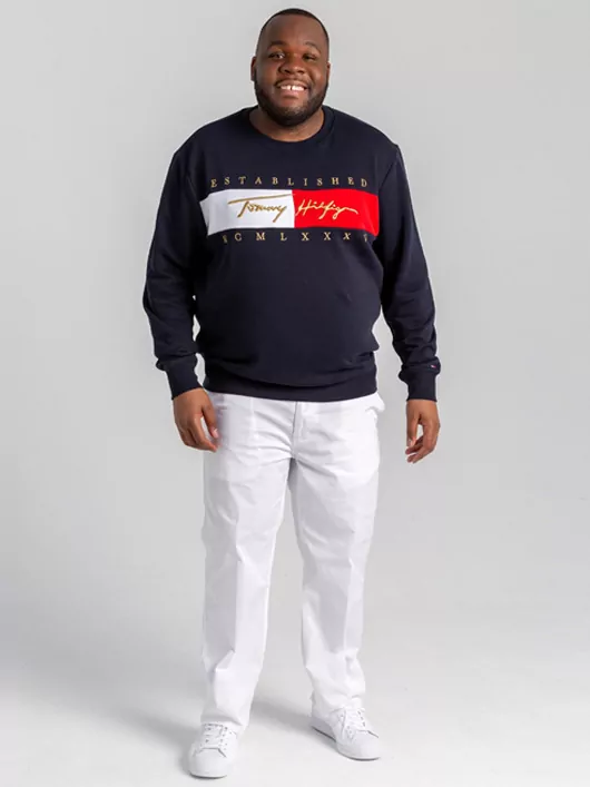 Sweat Col Rond Logo Tommy Hilfiger Grande Taille