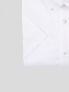 Chemise manches courtes blanche coton oxford homme grande taille | Capel