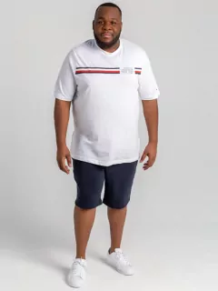Short en molleton de coton marine homme grande taille | Capel