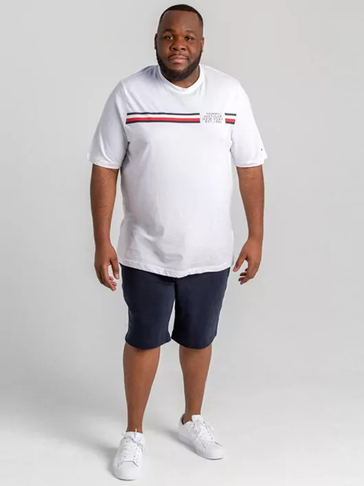 Short en molleton de coton marine homme grande taille | Capel