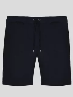 Short en molleton de coton marine homme grande taille | Capel