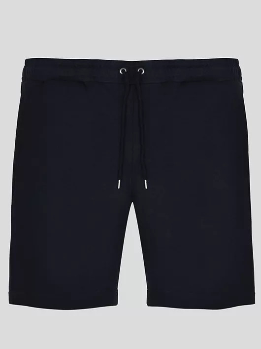 Short en molleton de coton marine homme grande taille | Capel