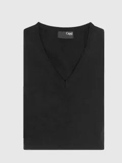 Pull col V uni sans manches mode hommes grande taille