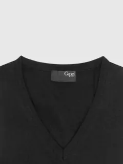 Pull col V uni sans manches mode hommes grande taille