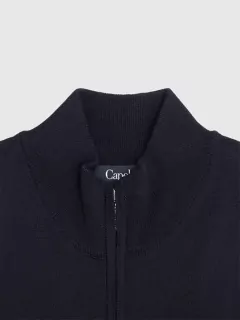Cardigan Zippé 100% mérinos homme grande taille