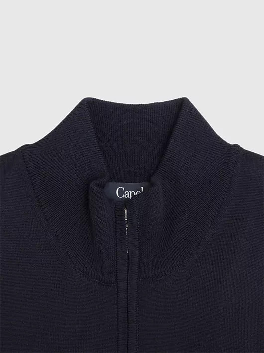 Cardigan Zippé 100% mérinos homme grande taille