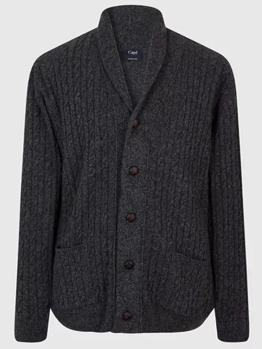 Cardigan Torsadé Col Châle Homme Capel Paris Grande Taille