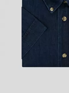 Chemise 100% coton chambray indigo homme grande taille | Capel