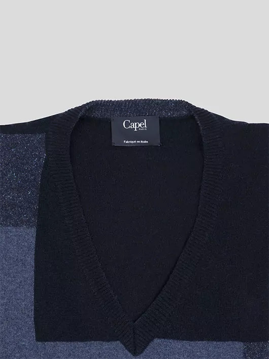Pull Graphique Col V Capel Grande Taille homme grande taille - Capelstore