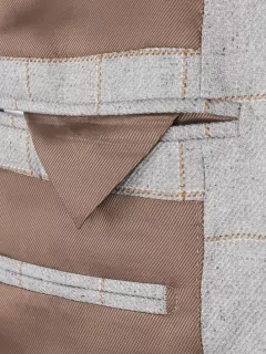 Veste en Soie à Carreaux Grise Homme Grande Taille Capel