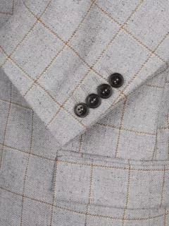 Veste en Soie à Carreaux Grise Homme Grande Taille Capel