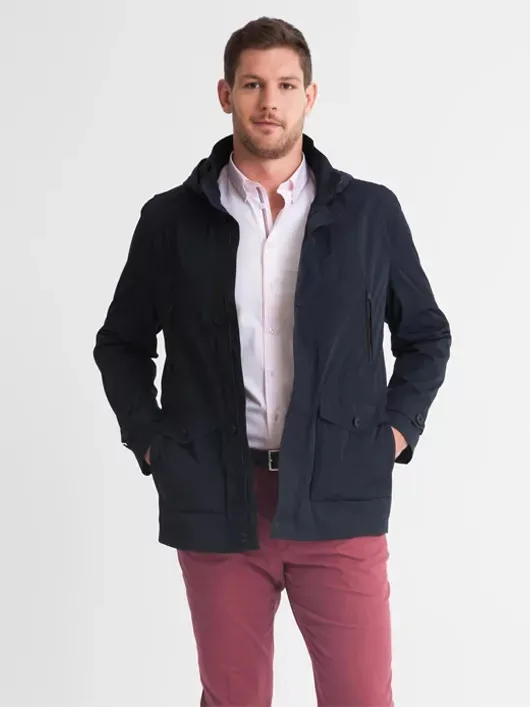 Parka Unie Marine homme Grandes Tailles Capel Paris