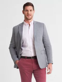 Veste nattee grise pour hommes grandes tailles