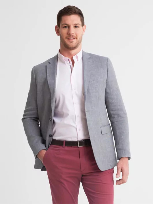 Veste nattee grise pour hommes grandes tailles