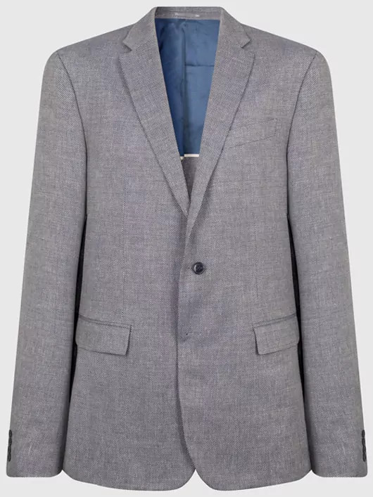 Veste nattee grise pour hommes grandes tailles