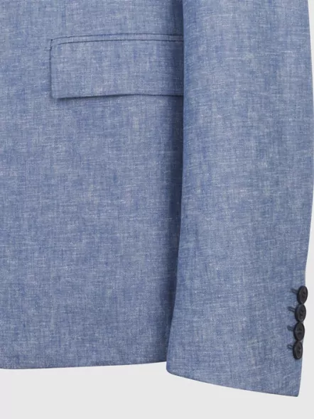 Veste Costume Lin Melangé Grande Taille