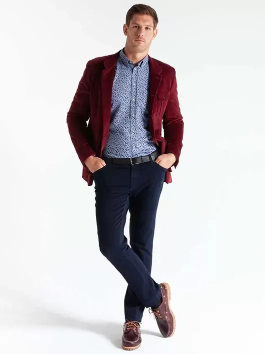 Veste Velours Bordeaux Capel Paris Hommes Grande Taille