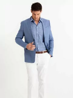 Veste nattee bleu ciel pour hommes grandes tailles