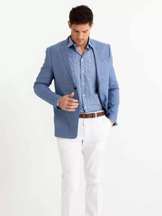 Veste nattee bleu ciel pour hommes grandes tailles