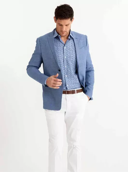 Veste nattee bleu ciel pour hommes grandes tailles