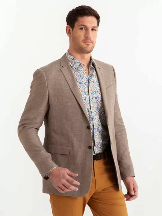 Veste nattee beige pour hommes grandes tailles