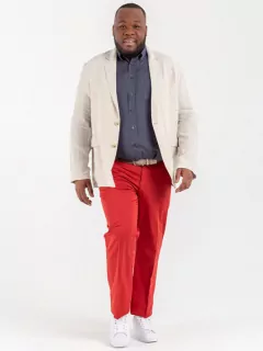 Veste en lin beige sable homme grande taille | Capel