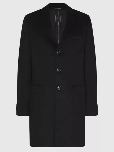 Manteau Droit Tommy Tailored Laine Vierge Grande Taille