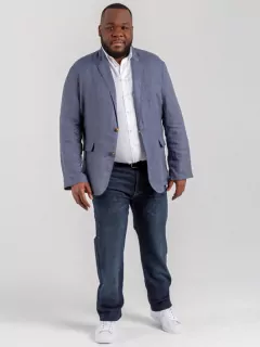 Veste en lin bleue homme grande taille | Capel