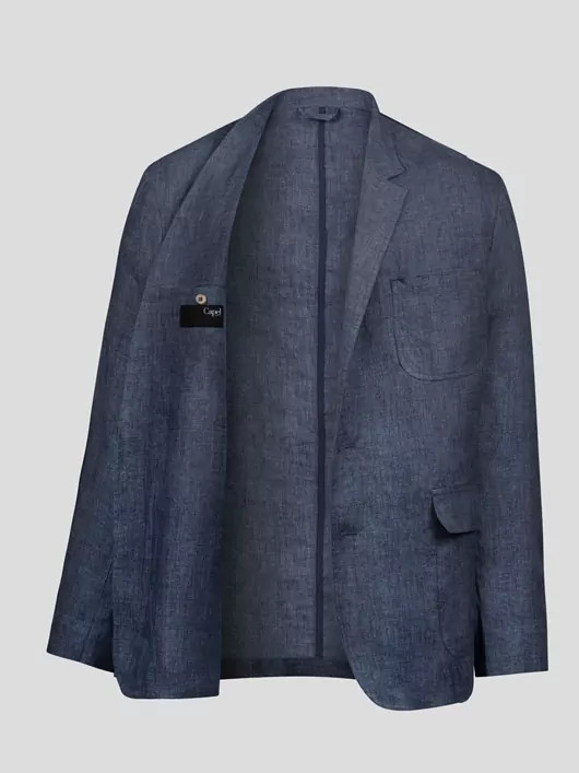 Veste en lin bleue homme grande taille | Capel