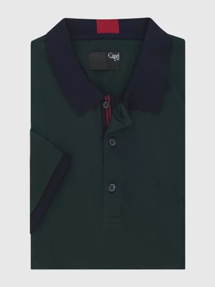 Polo Col Bande Capel Grandes Tailles