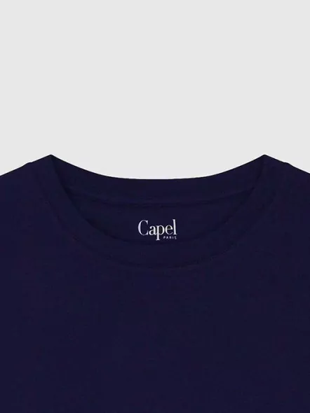 T-shirt Louis Marine Col Rond Capel Grande Taille
