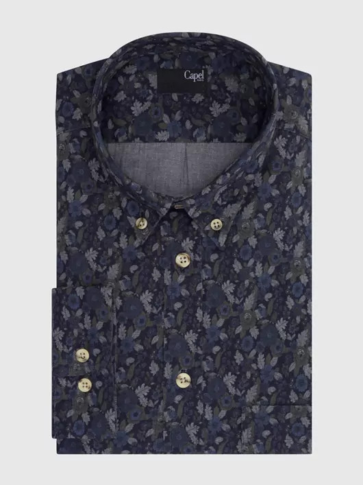 Chemise Fleurs Capel Paris Hommes Grande Taille